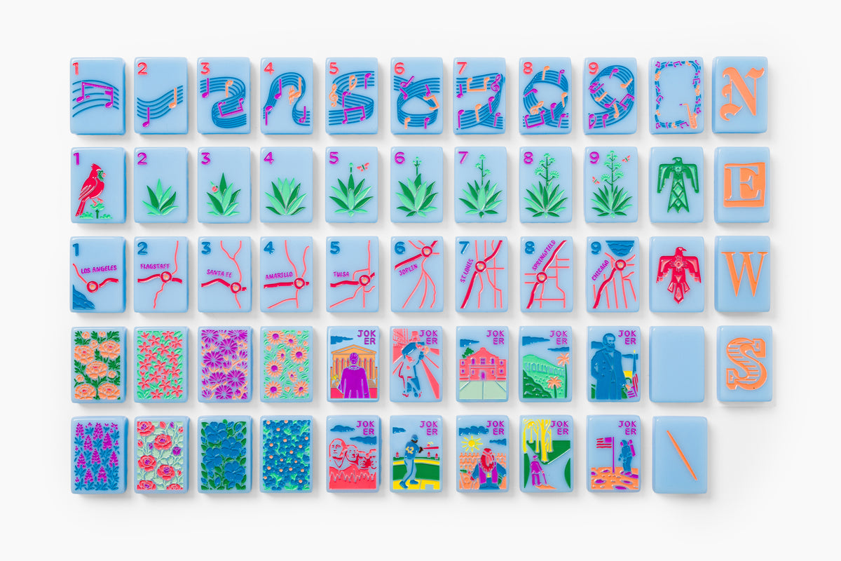 The Americana Line: True Blue Mahjong Tiles