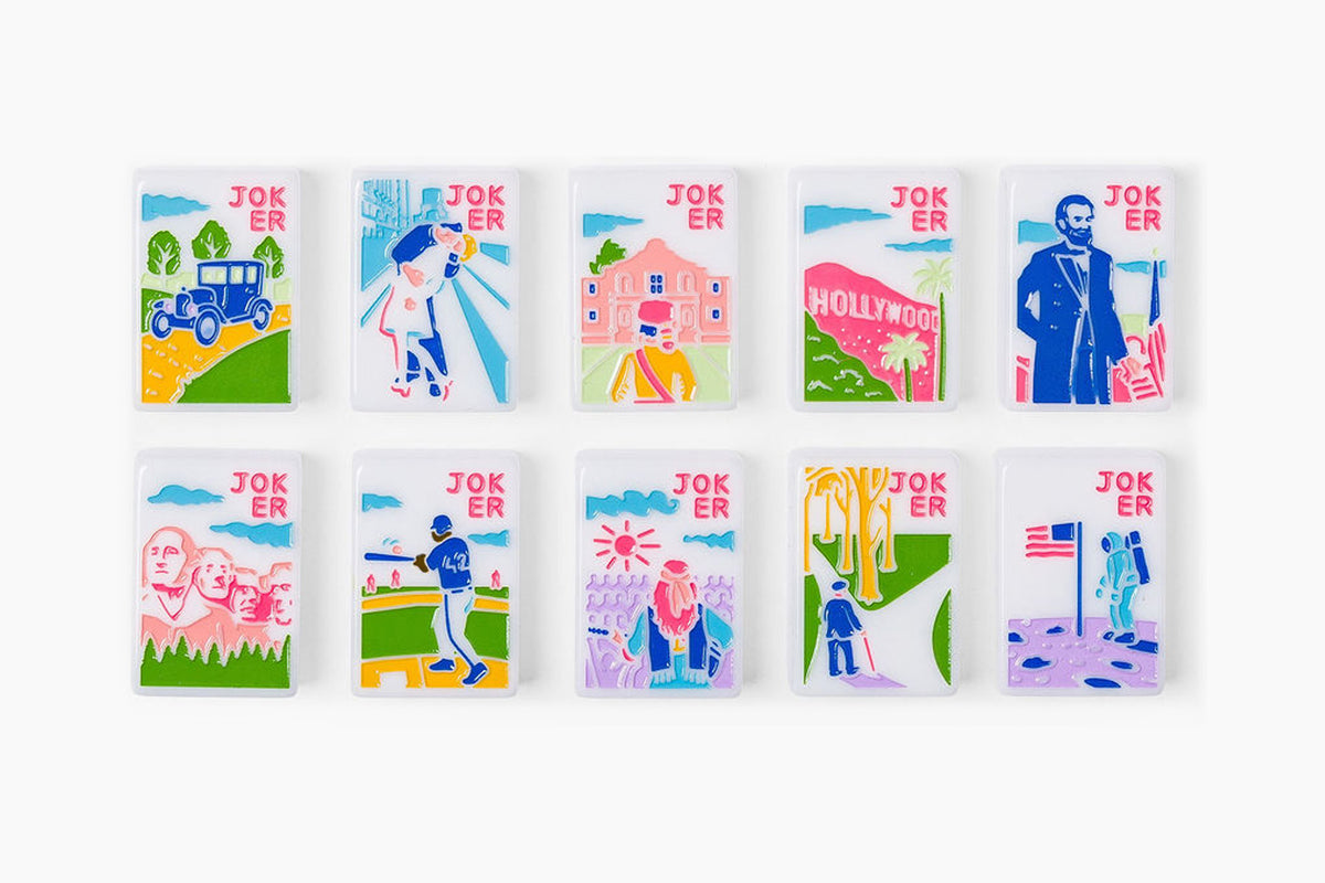 The Americana Line: Crisp White Mahjong Tiles