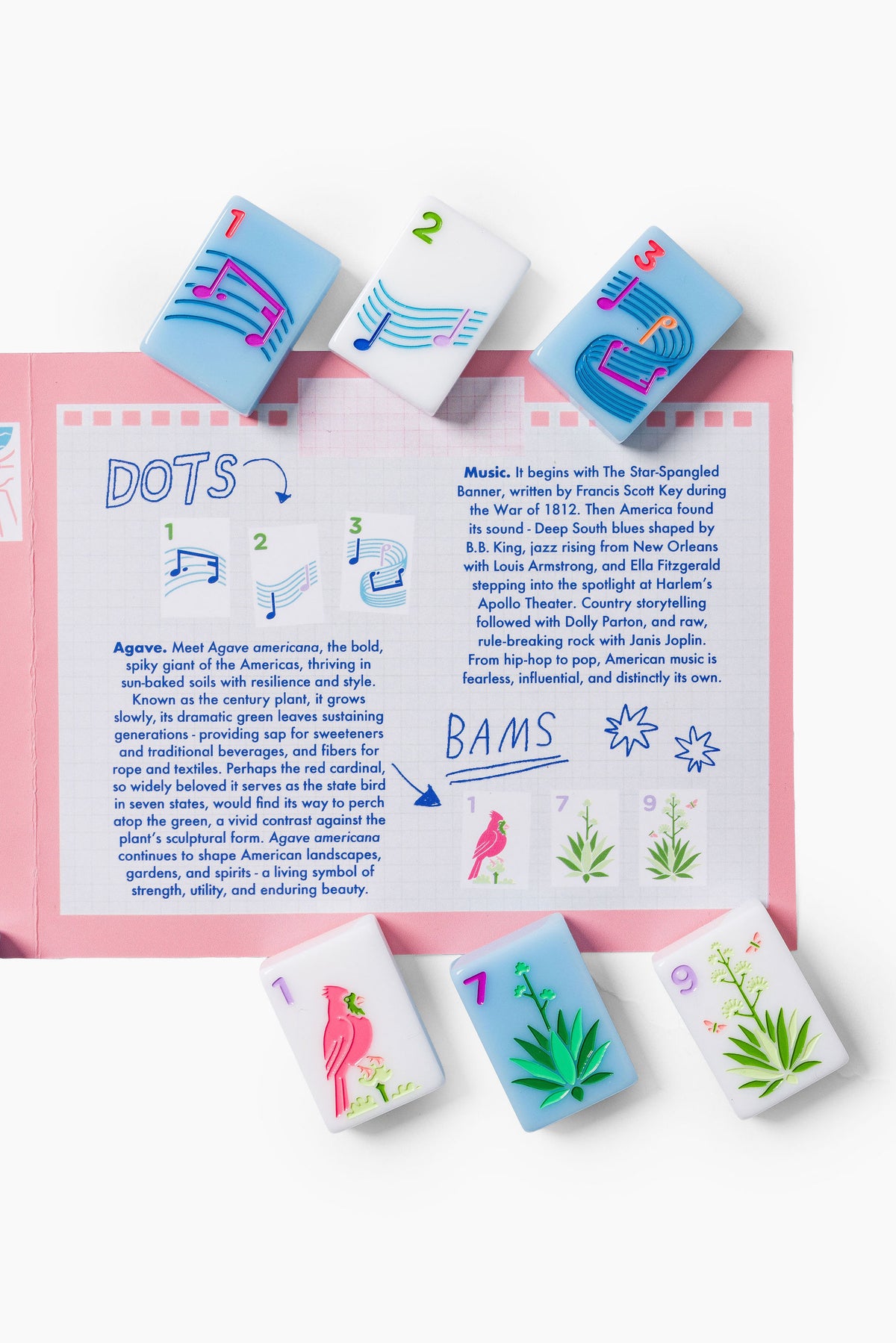 The Americana Line: True Blue Mahjong Tiles