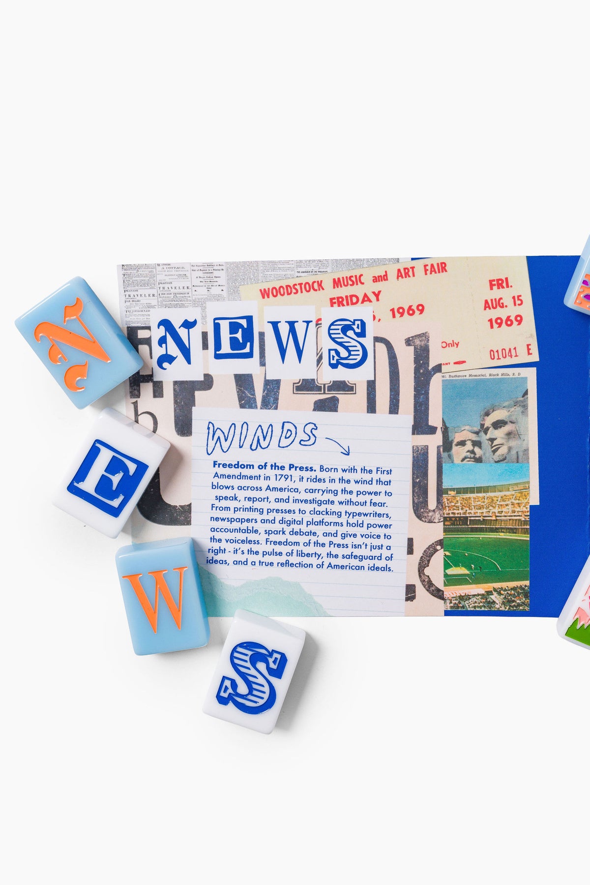 The Americana Line: True Blue Mahjong Tiles