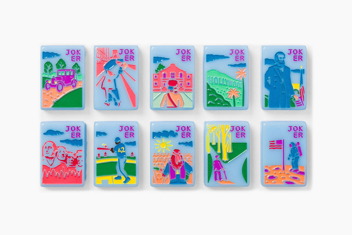 The Americana Line: True Blue Mahjong Tiles
