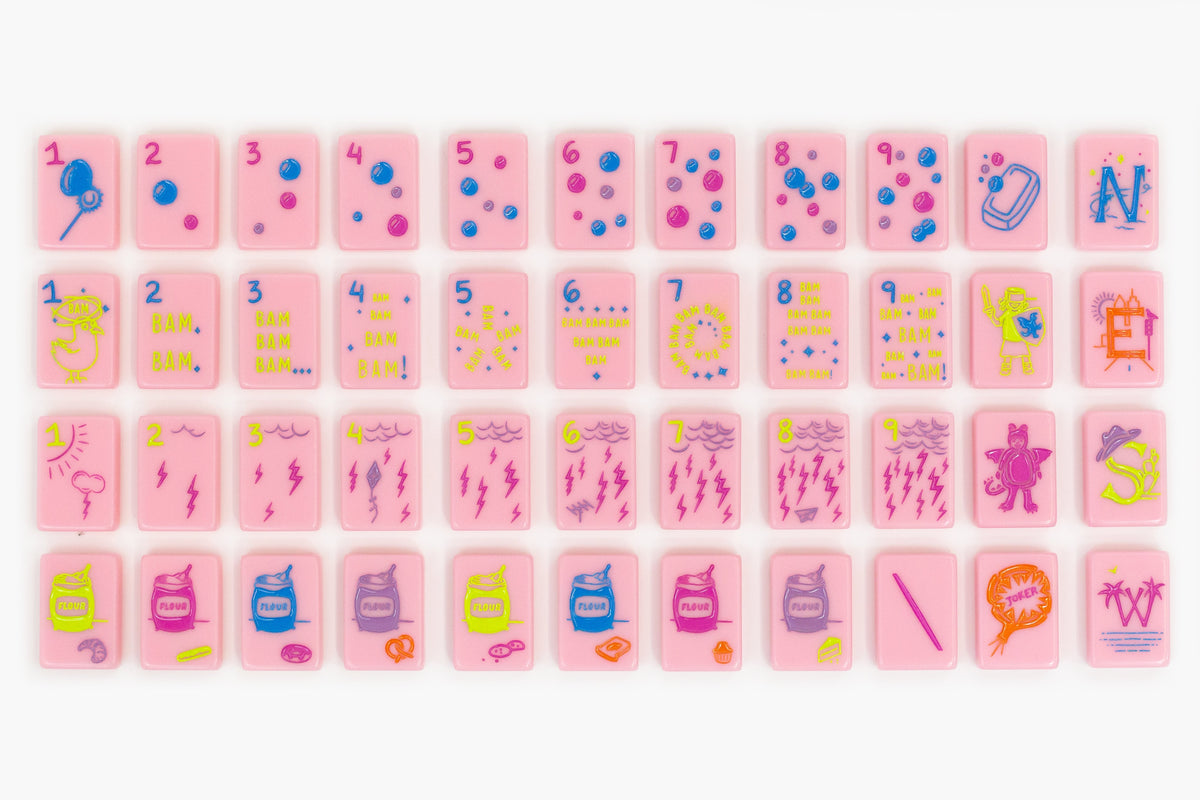The Cheeky Line: Petal Pink Mahjong Tiles