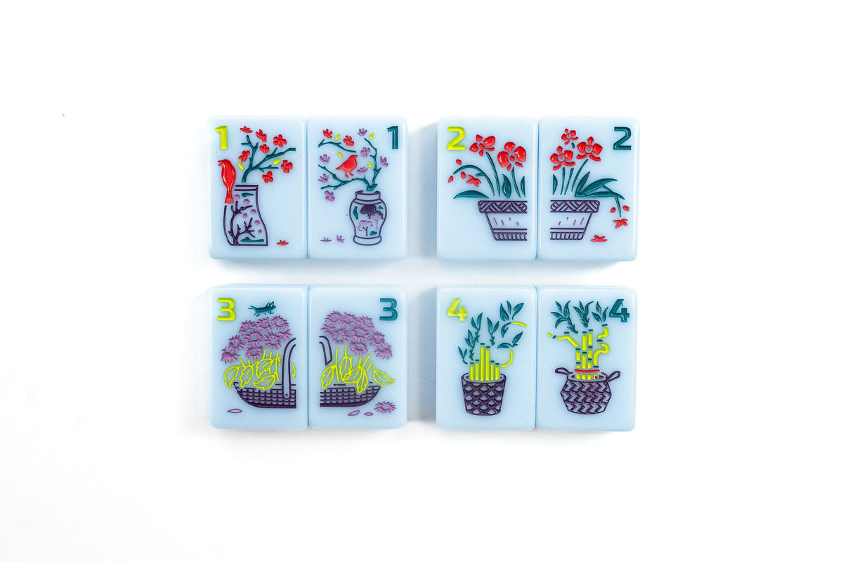 The Classic Line: Cornflower Blue Mahjong Tiles