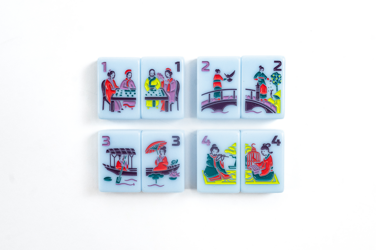 The Classic Line: Cornflower Blue Mahjong Tiles