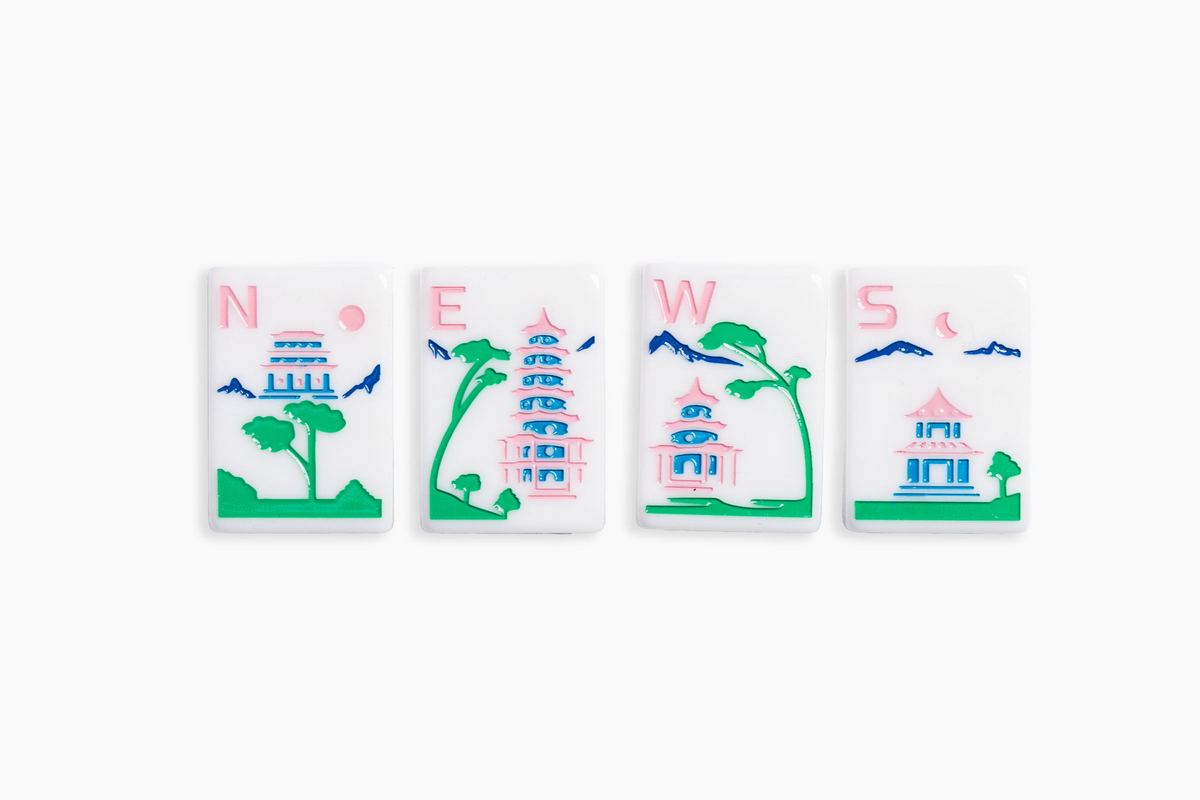 The Classic Line: Crisp White Mahjong Tiles