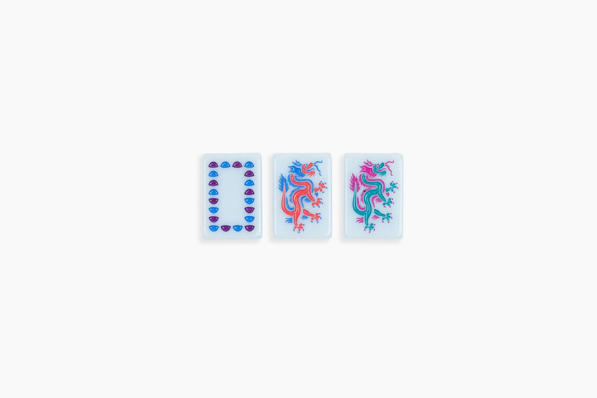 The Lucky Line: Cornflower Blue Mahjong Tiles