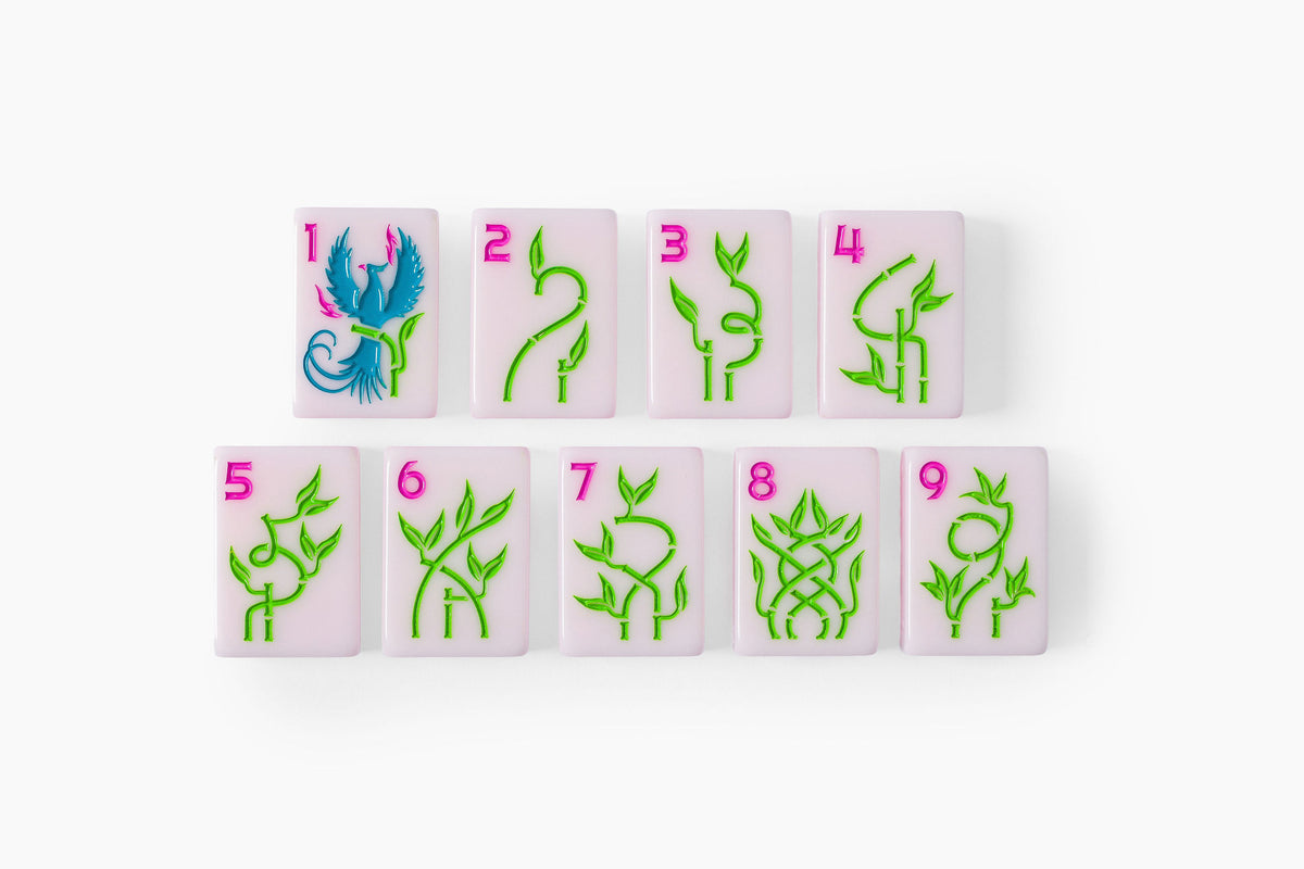 The Lucky Line: Shell Pink Mahjong Tiles