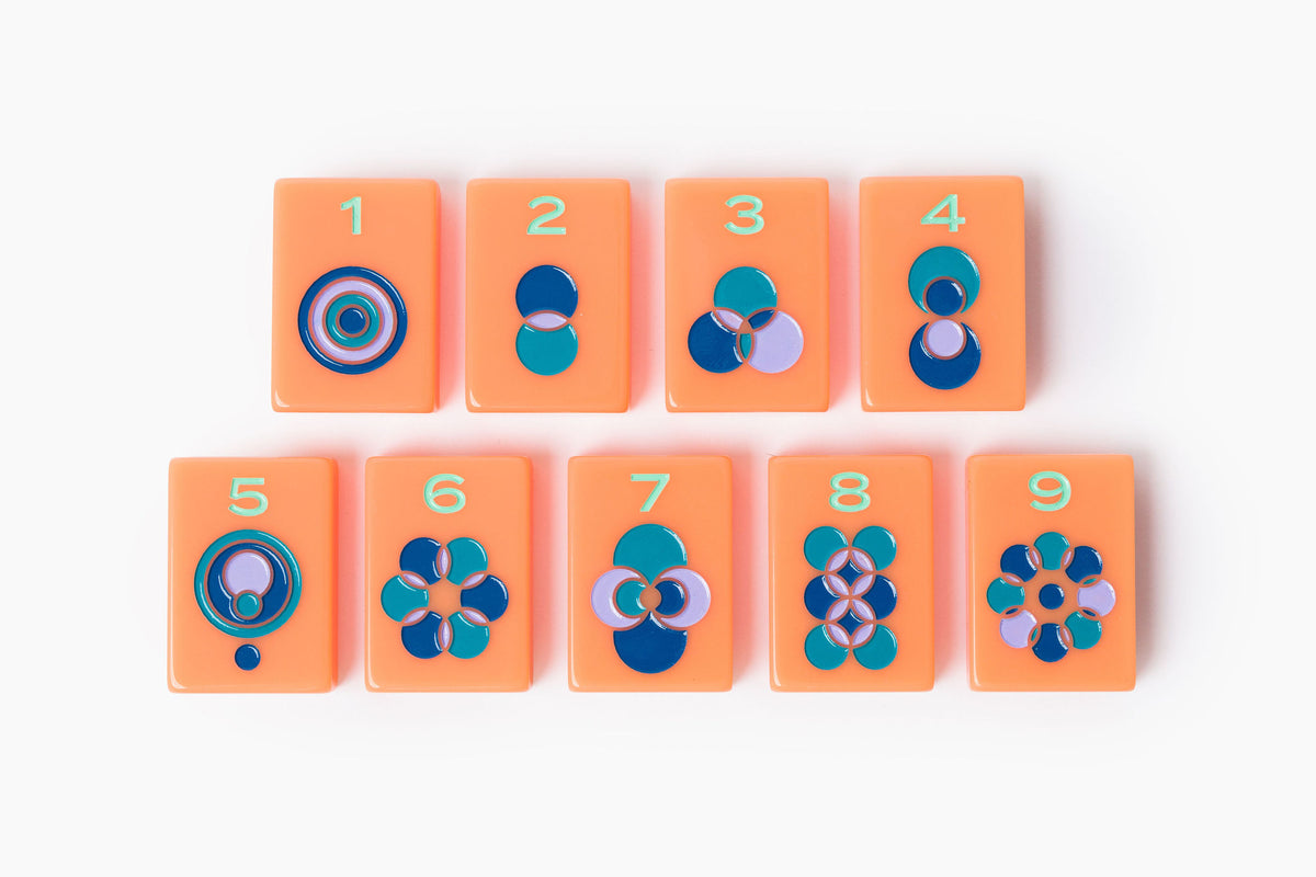 The Minimal Line: Barney Orange Mahjong Tiles