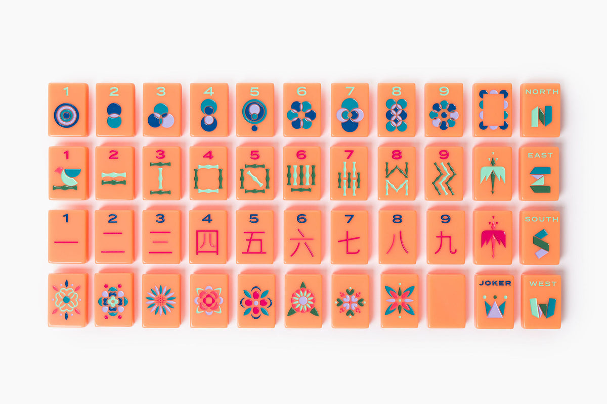 The Minimal Line: Barney Orange Mahjong Tiles