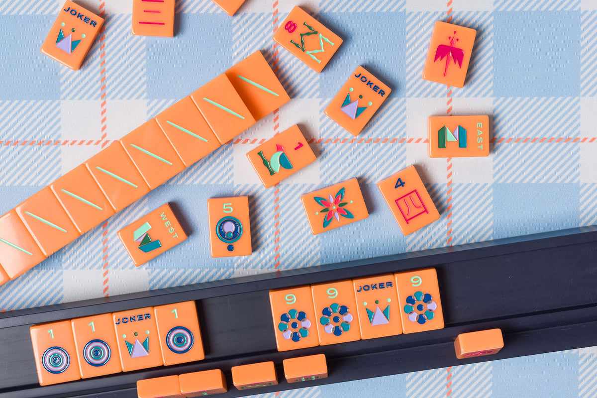 The Minimal Line: Barney Orange Mahjong Tiles