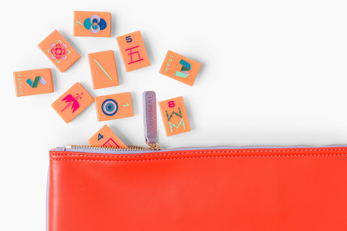 The Minimal Line: Barney Orange Mahjong Tiles