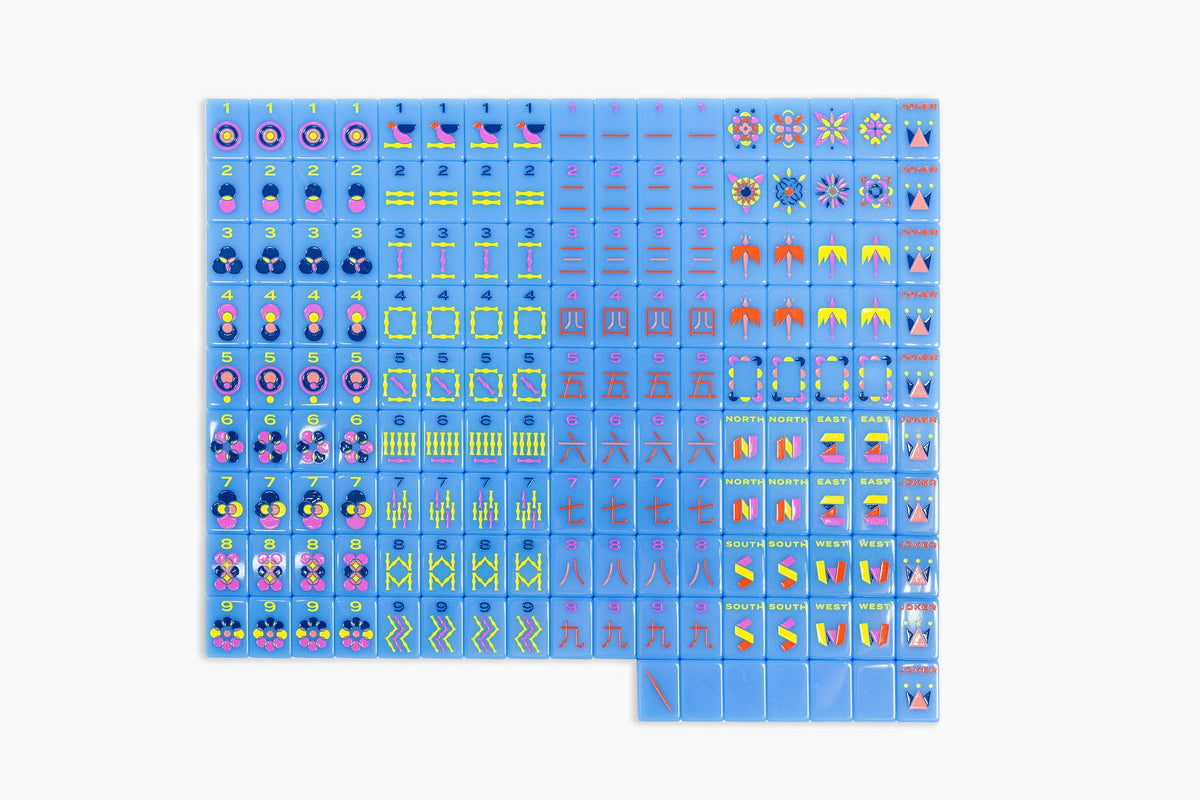 The Minimal Line: Ceylon Blue 2.0 Mahjong Tiles