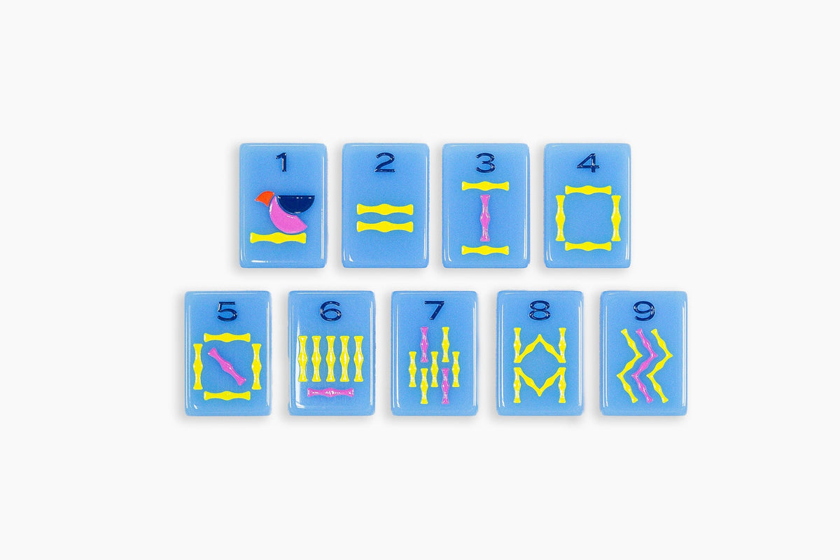 The Minimal Line: Ceylon Blue 2.0 Mahjong Tiles