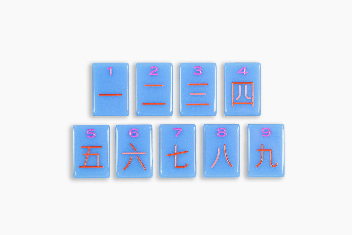 The Minimal Line: Ceylon Blue 2.0 Mahjong Tiles