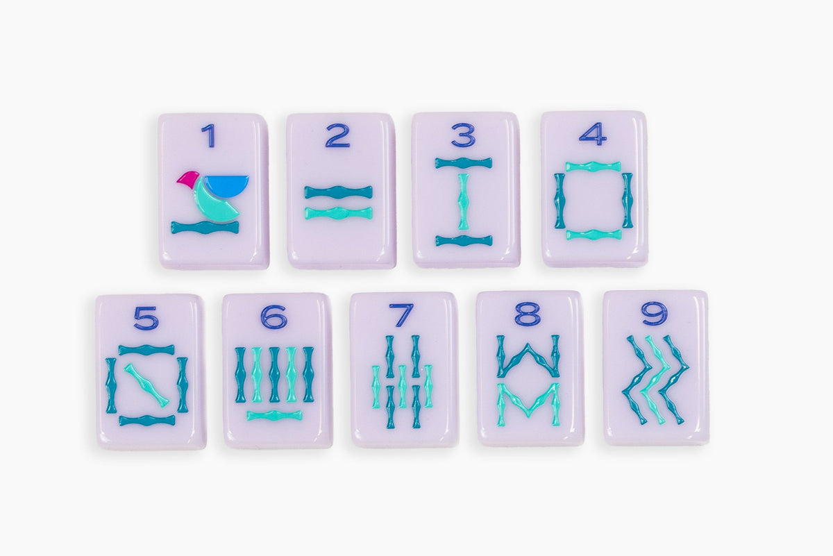 The Minimal Line: Lilac Mahjong Tiles