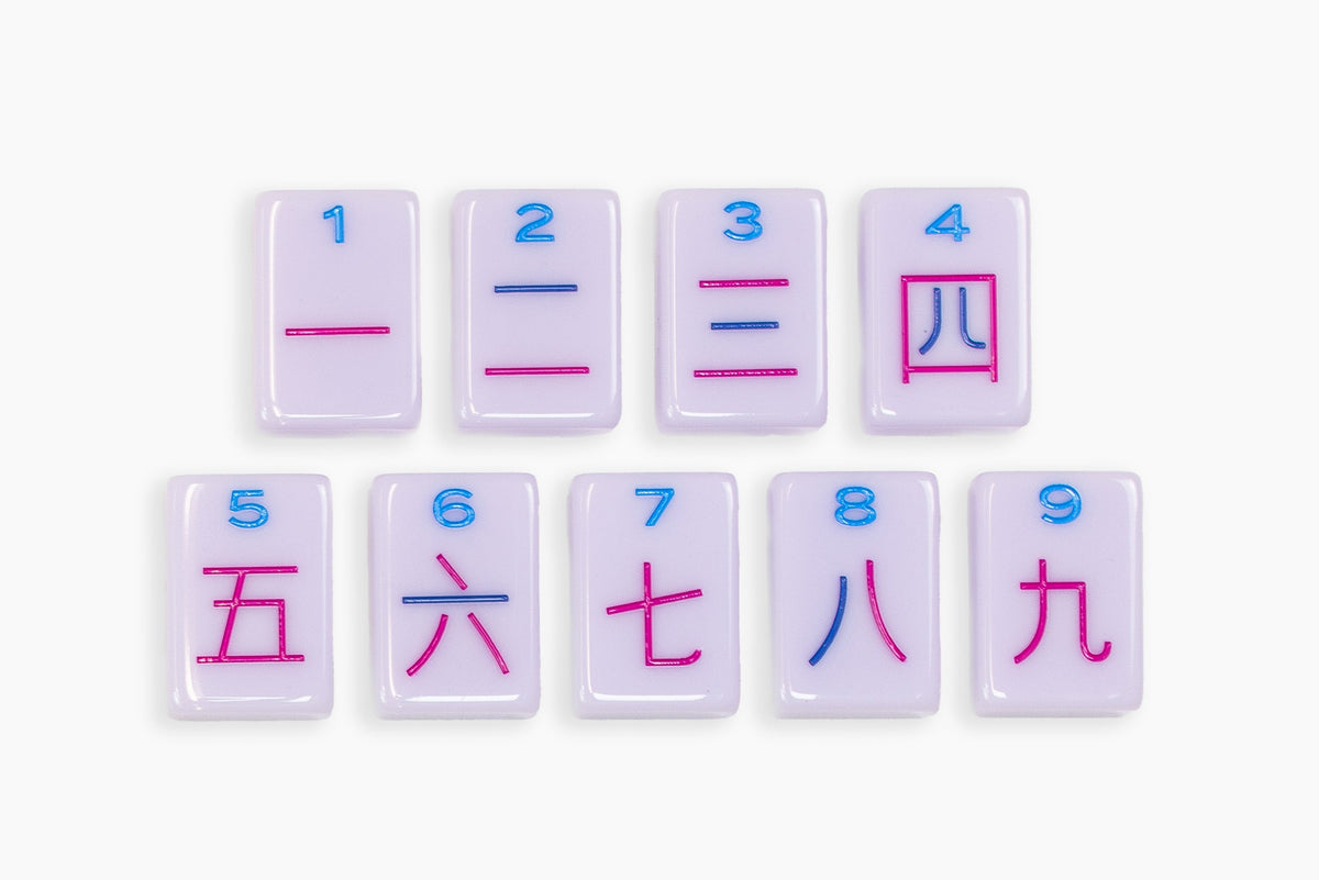 The Minimal Line: Lilac Mahjong Tiles