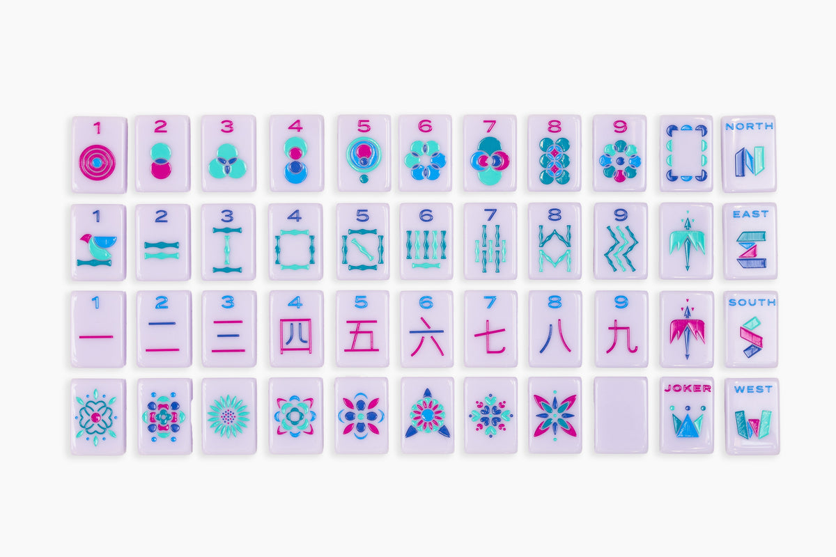 The Minimal Line: Lilac Mahjong Tiles