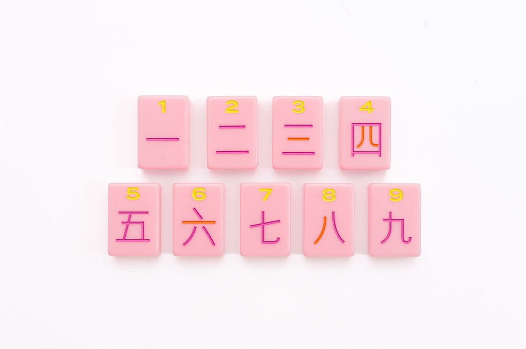 The Minimal Line: Petal Pink Mahjong Tiles