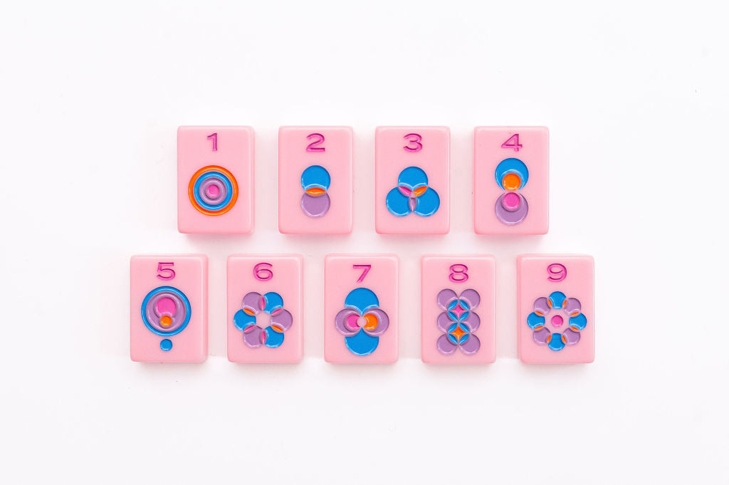 The Minimal Line: Petal Pink Mahjong Tiles