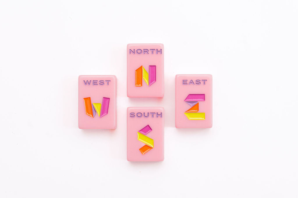The Minimal Line: Petal Pink Mahjong Tiles