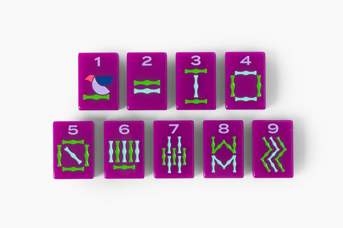 The Minimal Line: Plum Mahjong Tiles