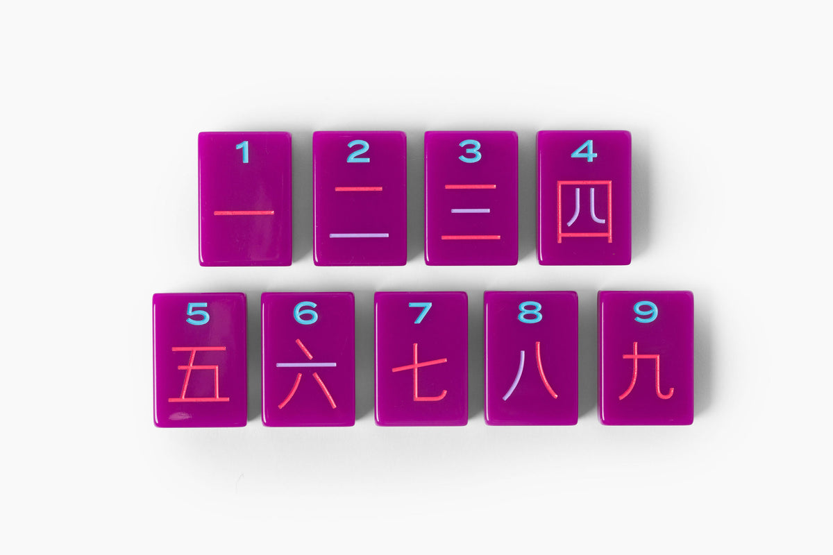 The Minimal Line: Plum Mahjong Tiles