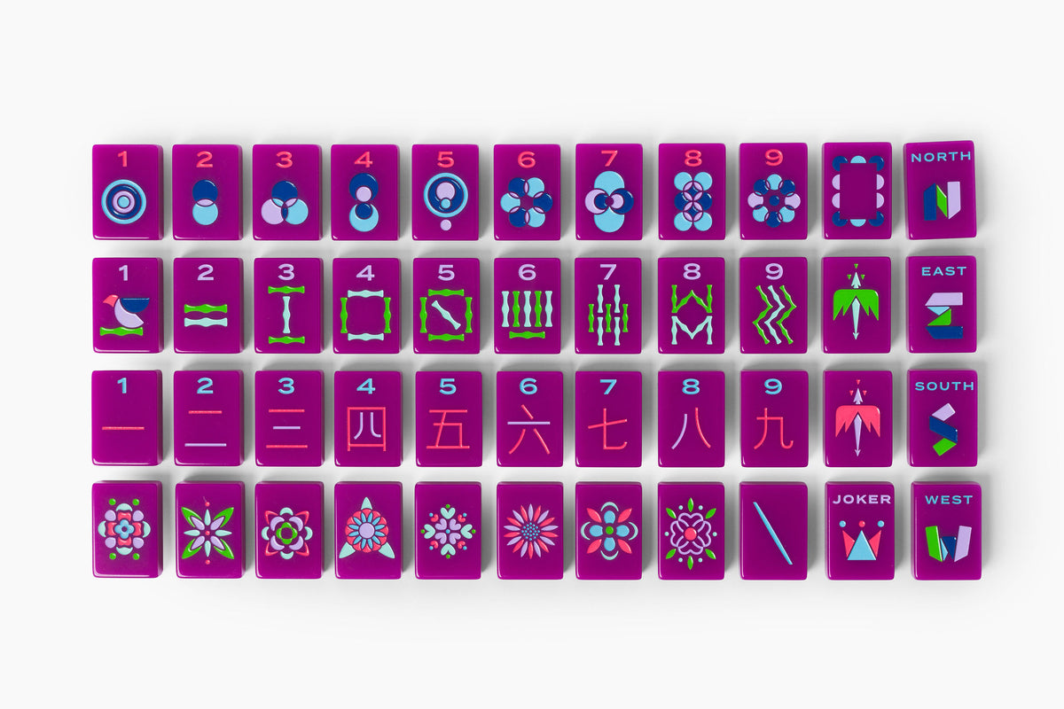 The Minimal Line: Plum Mahjong Tiles