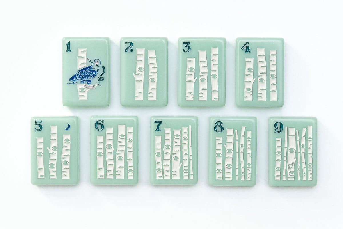 The Mountain Line: Sage Green Mahjong Tiles