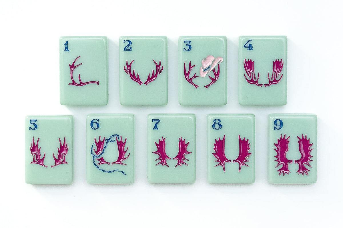 The Mountain Line: Sage Green Mahjong Tiles