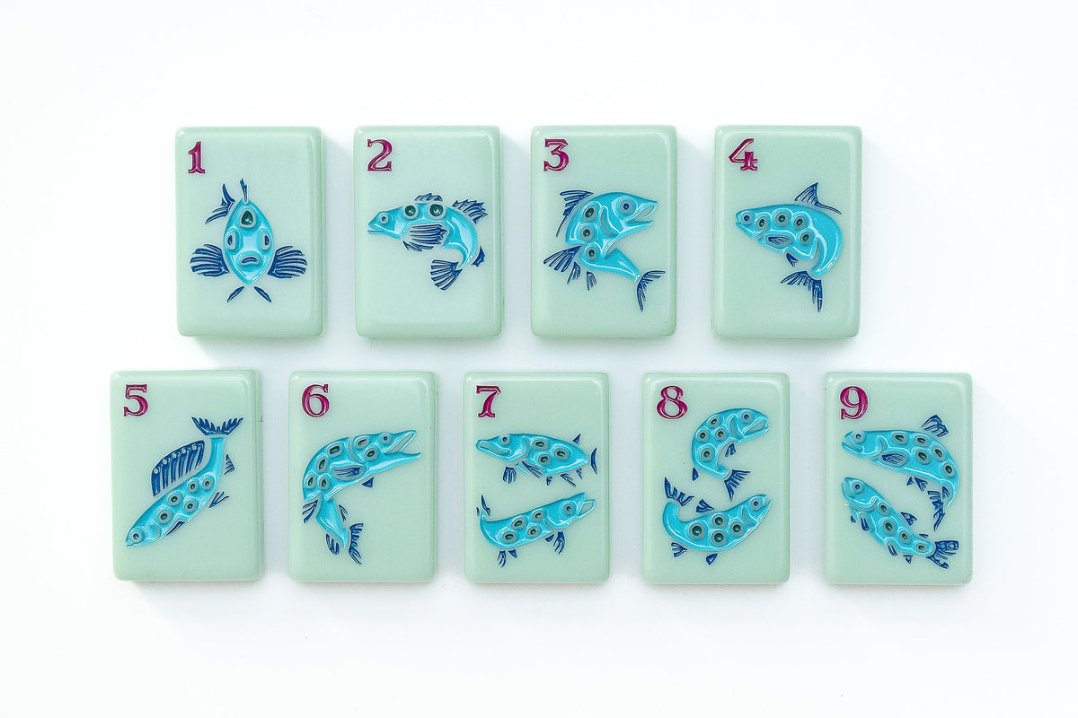 The Mountain Line: Sage Green Mahjong Tiles
