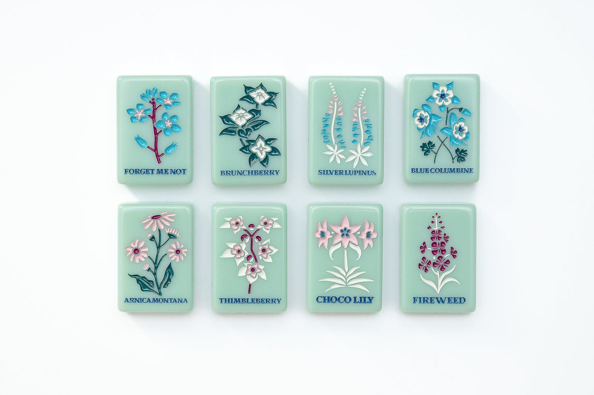 The Mountain Line: Sage Green Mahjong Tiles