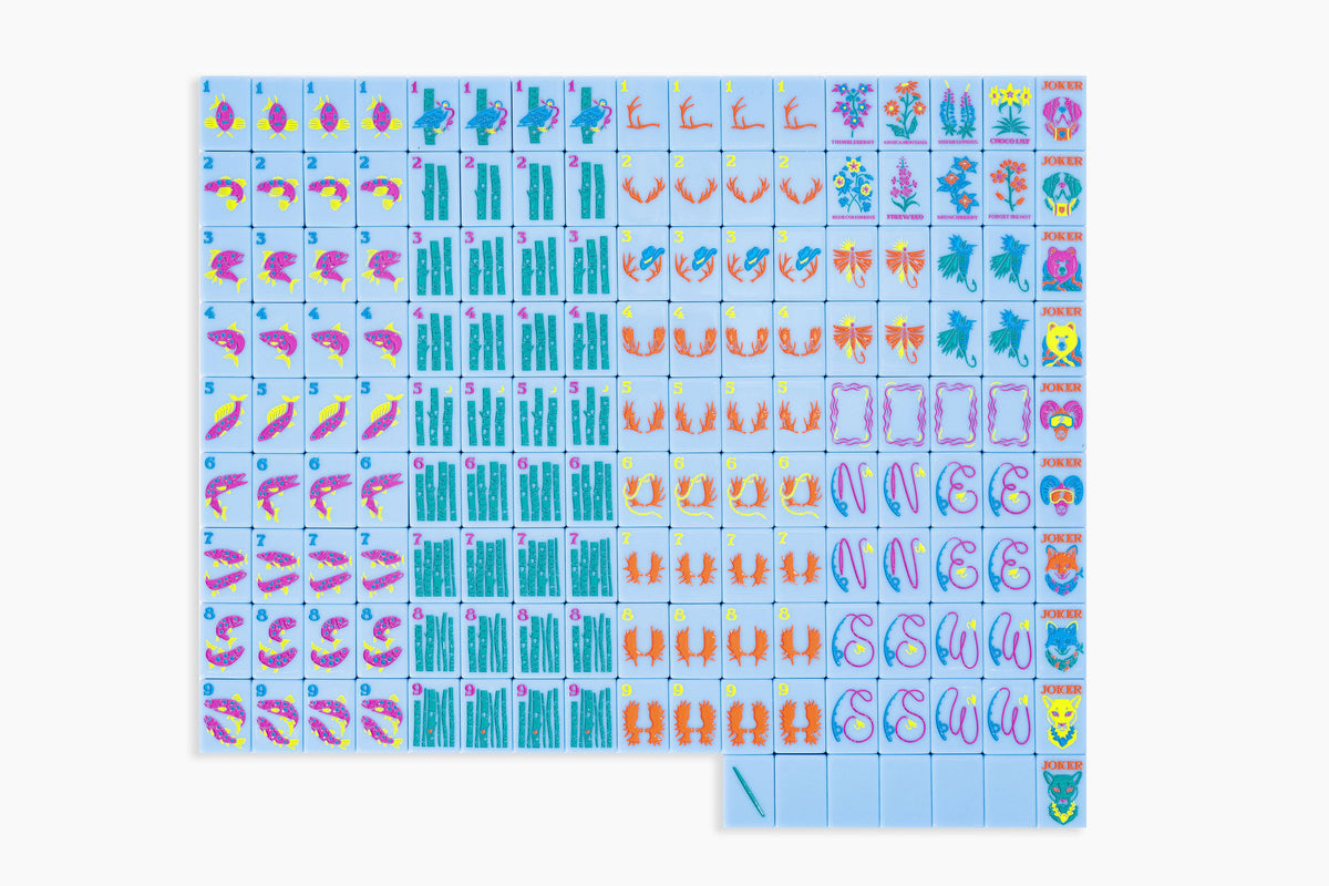 The Mountain Line: Sky Blue Mahjong Tiles
