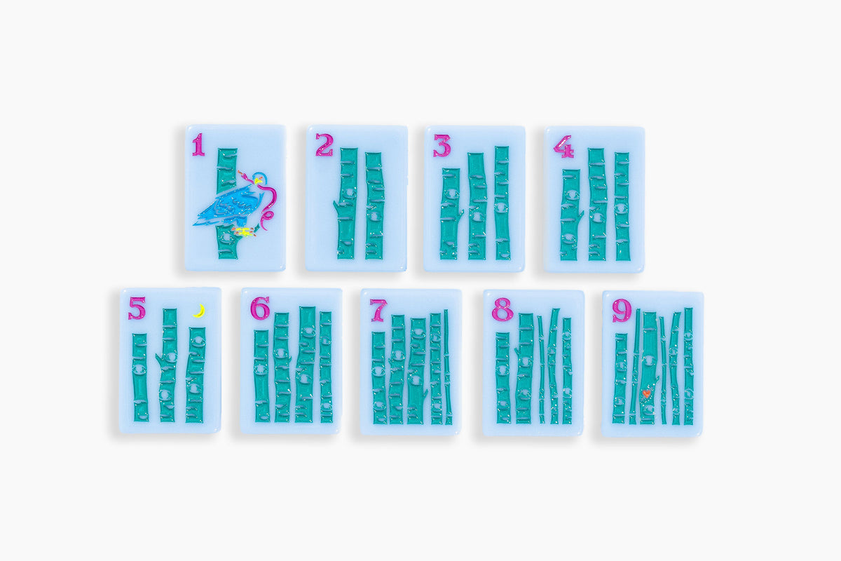 The Mountain Line: Sky Blue Mahjong Tiles