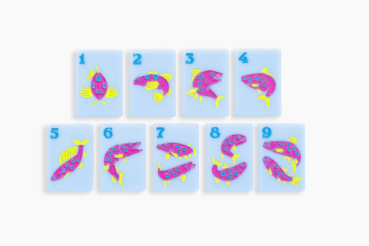 The Mountain Line: Sky Blue Mahjong Tiles