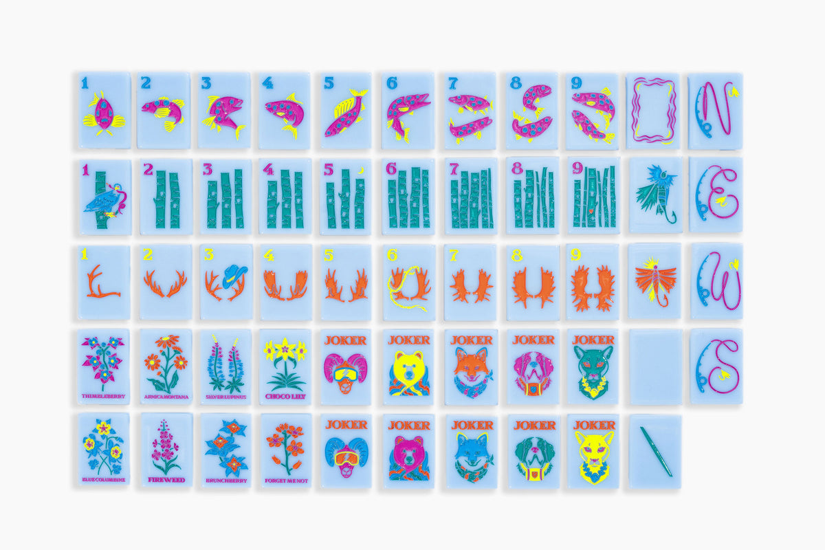 The Mountain Line: Sky Blue Mahjong Tiles
