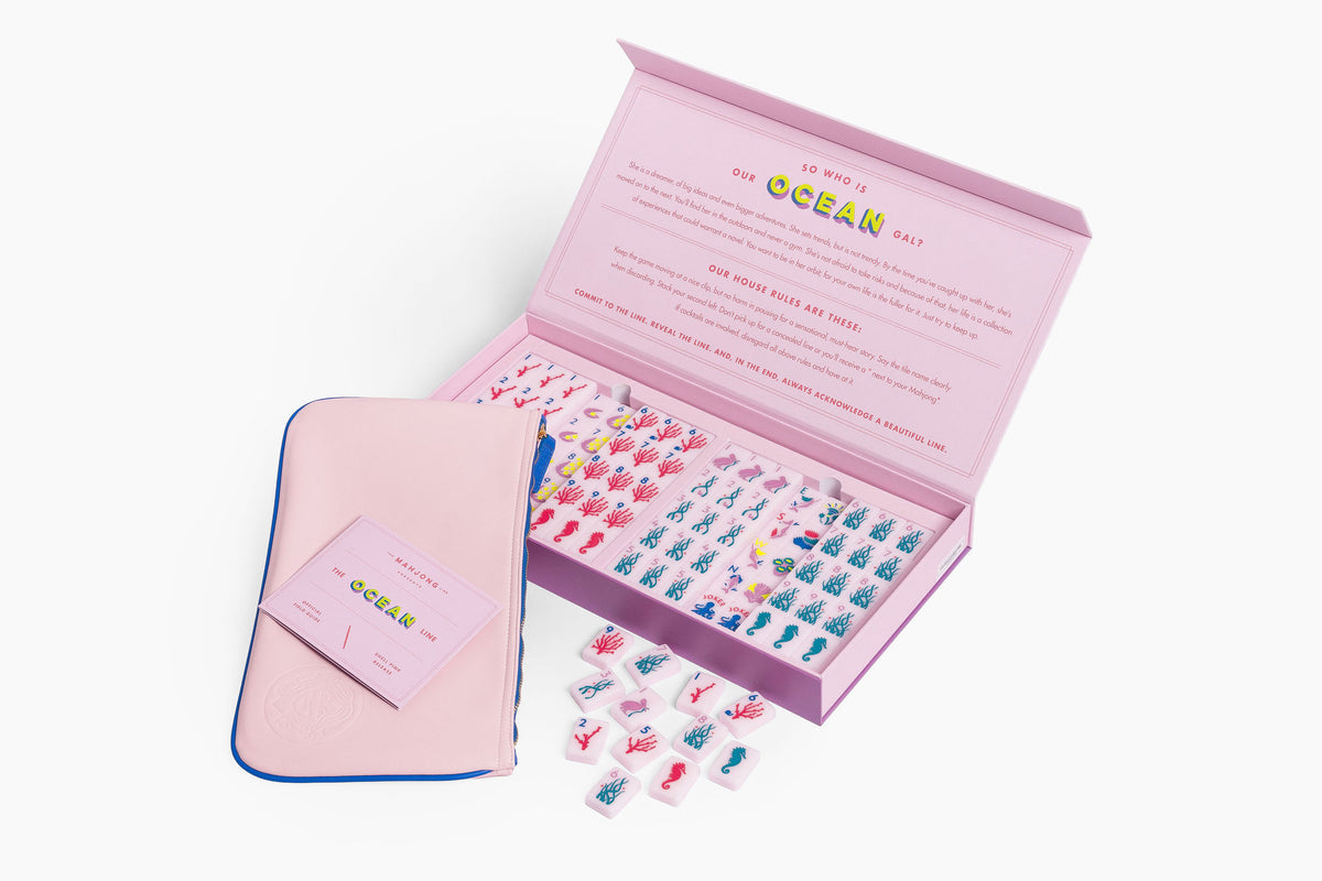 The Ocean Line: Shell Pink Mahjong Tiles