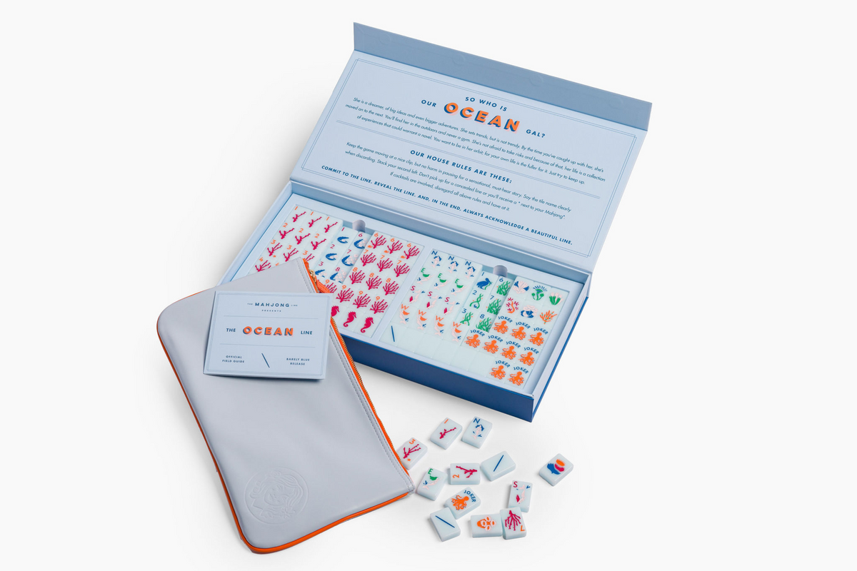 The Ocean Line: Barely Blue Mahjong Tiles
