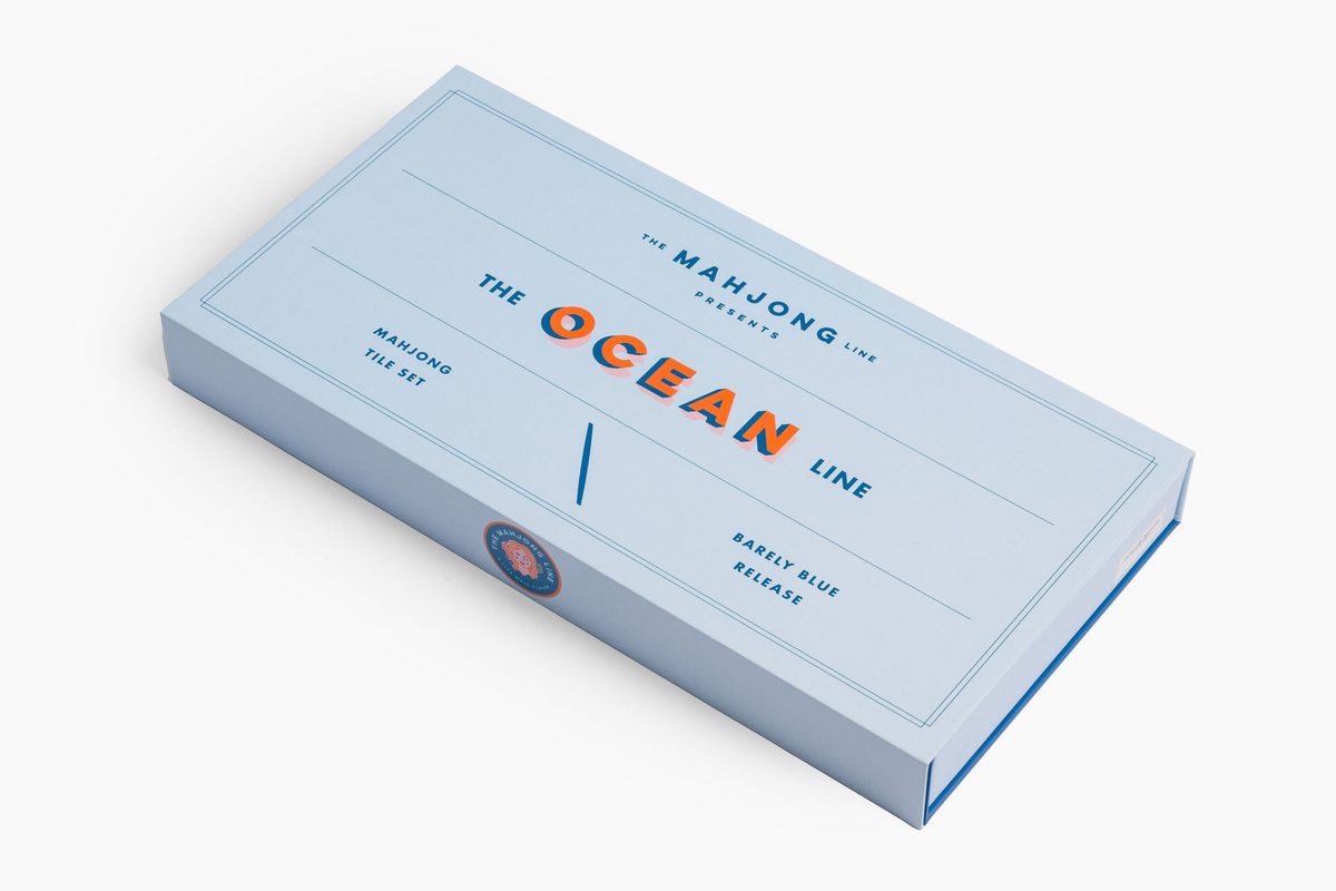 The Ocean Line: Barely Blue Mahjong Tiles