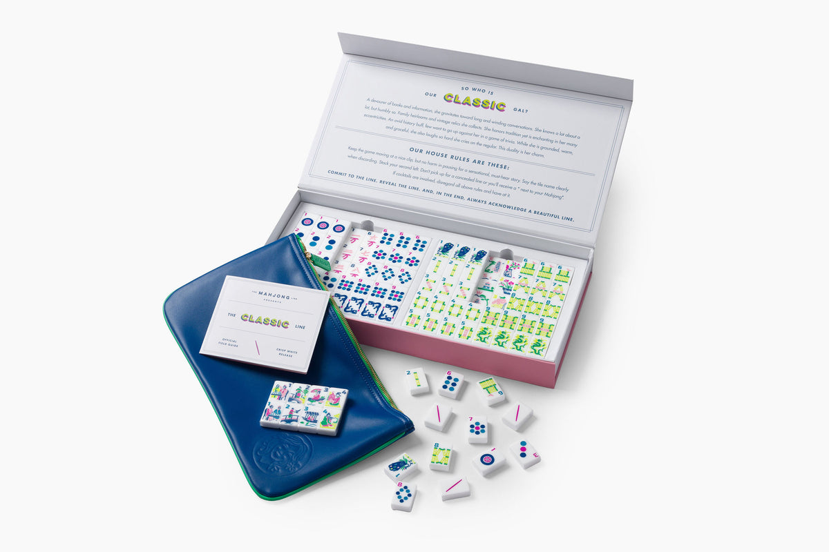 The Classic Line: Crisp White Mahjong Tiles