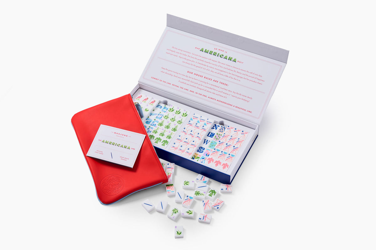 The Americana Line: Crisp White Mahjong Tiles