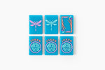 The Botanical Line: Deep Teal Mahjong Tiles