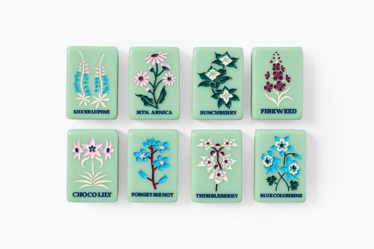 The Mountain Line: Sage Green Mahjong Tiles