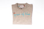 TML x Lingua Franca Oatmeal Cashmere Crewneck - Queen of Tiles