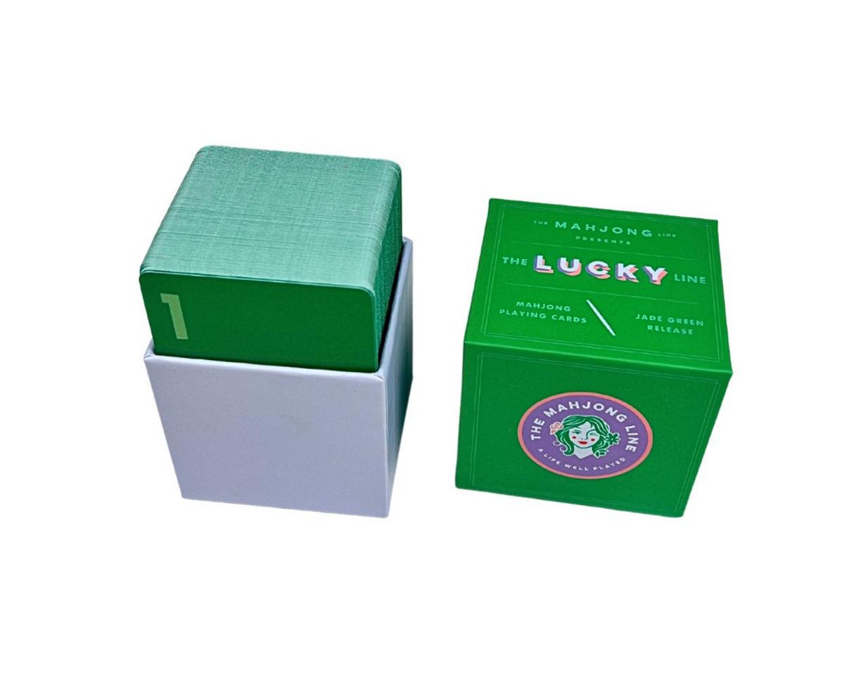 The Lucky Line: Jade Green Mahjong Travel Cards
