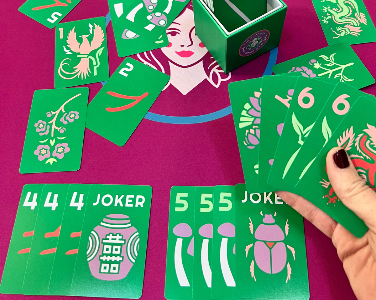 The Lucky Line: Jade Green Mahjong Travel Cards