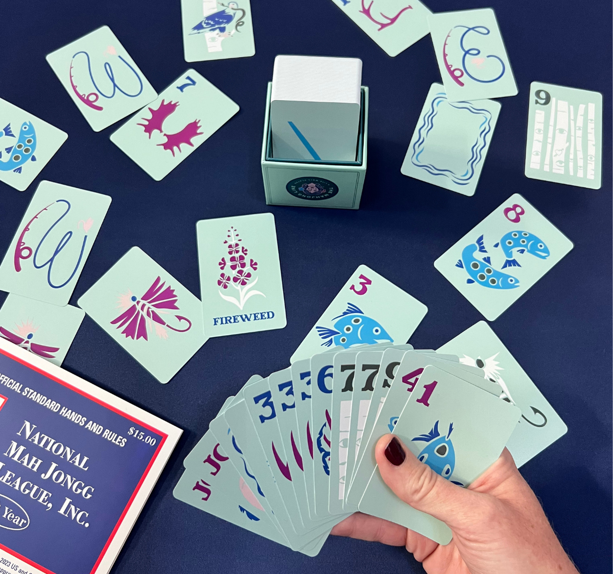 The Mountain Line: Sage Green Mahjong Travel Cards