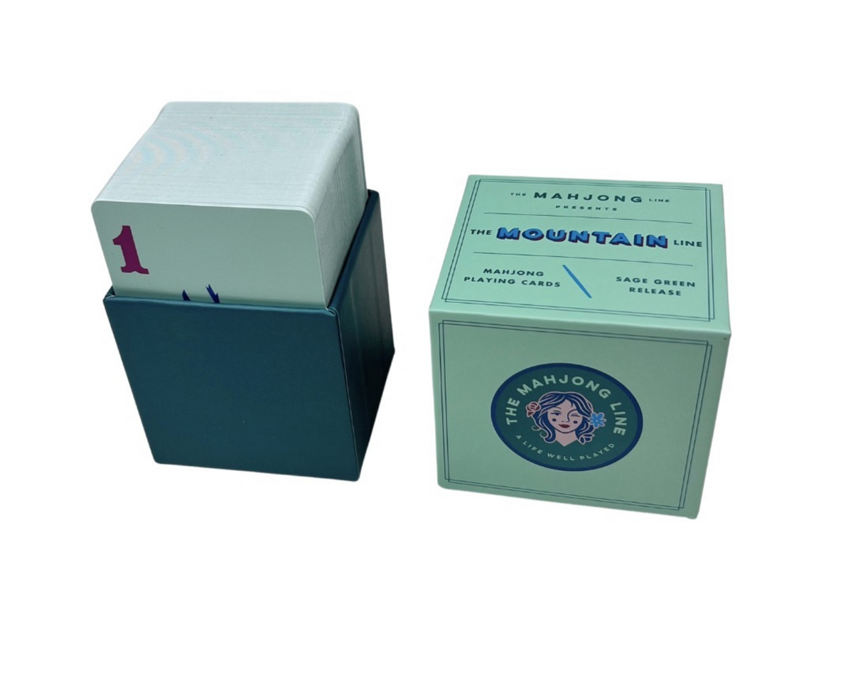 The Mountain Line: Sage Green Mahjong Travel Cards