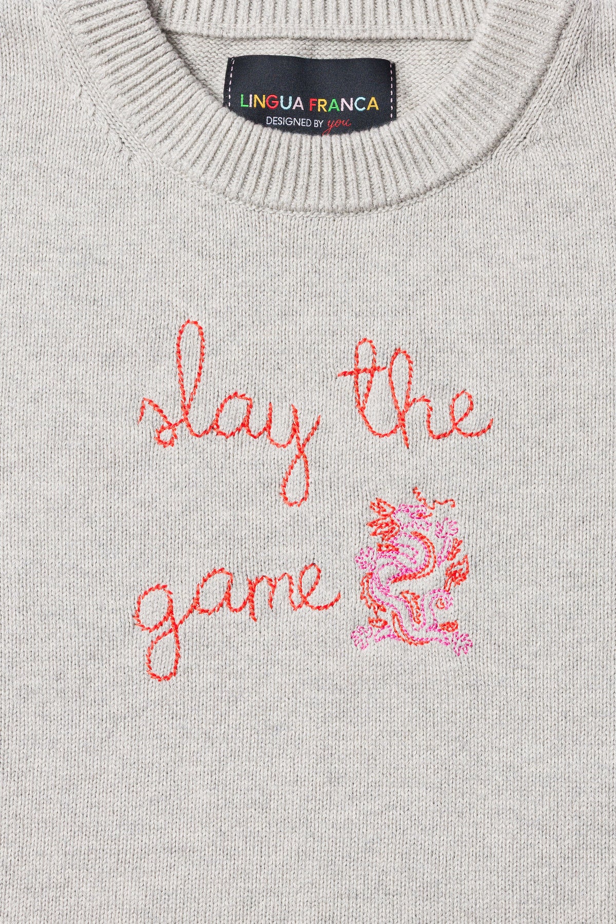 TML x Lingua Franca Maxine Grey Sweater - Slay The Game
