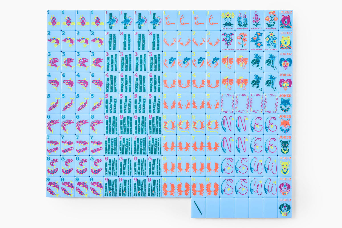 The Mountain Line: Sky Blue Mahjong Tiles