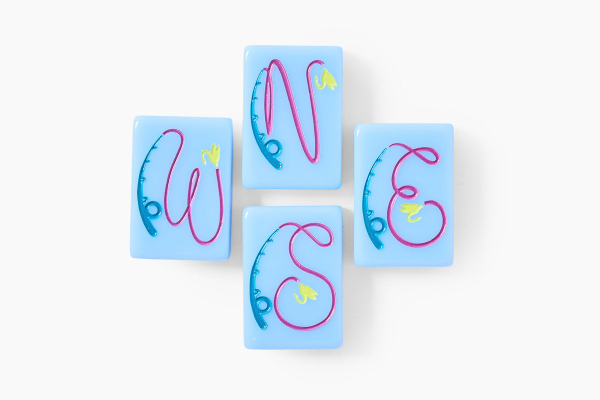 The Mountain Line: Sky Blue Mahjong Tiles